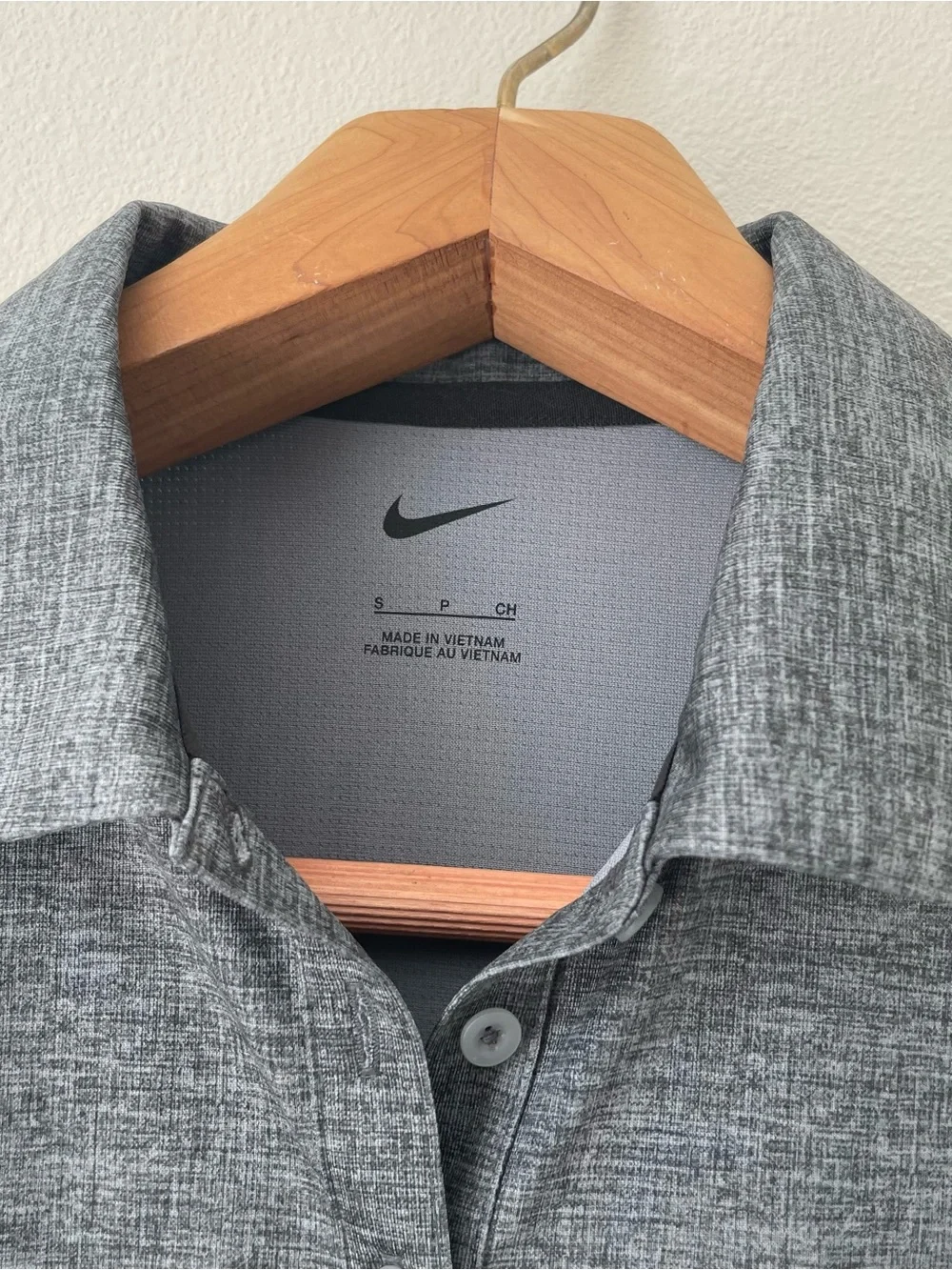 NEW Nike Golf Womens Dri-Fit Crosshatch Polo Shirt Gray Size S READ